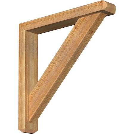 Ekena Millwork Traditional Craftsman Rough Sawn Bracket w/ Offset Brace, Western Red Cedar, 4"W x 24"D x 24"H BKT0402X24X24TRA04RWR